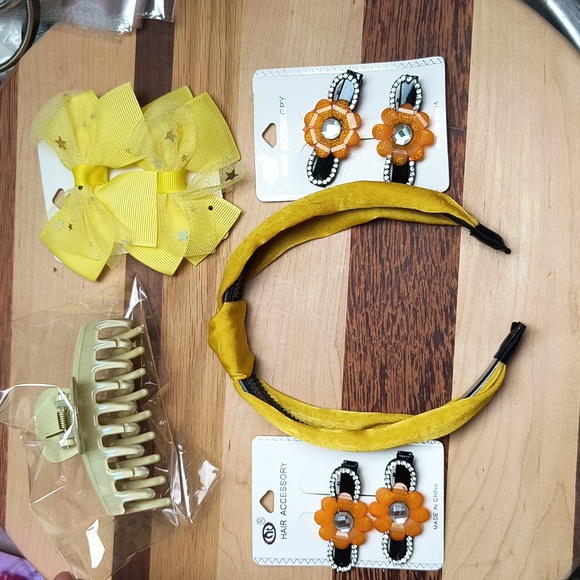 Fall Mustard Hair Accessories Bundle Of 5 - Picture 1 of 4